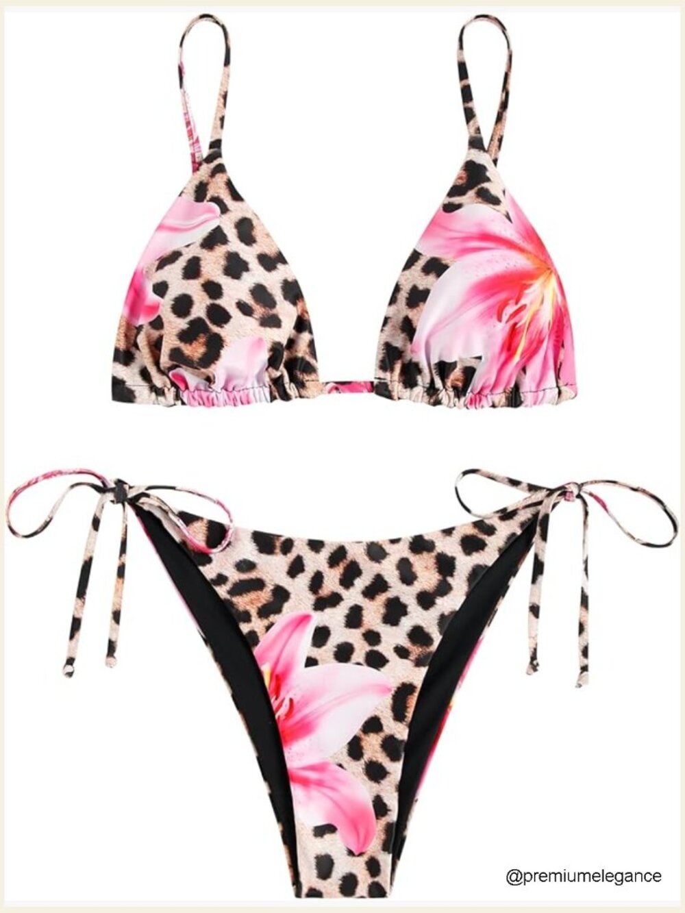 Triangle Bikini Set Floral String Two Piece Swimsuit Bathing Suit